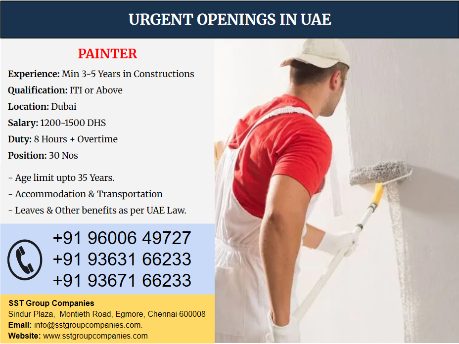 Painters Jobs Openings in UAE Painters Jobs Openings in UAE